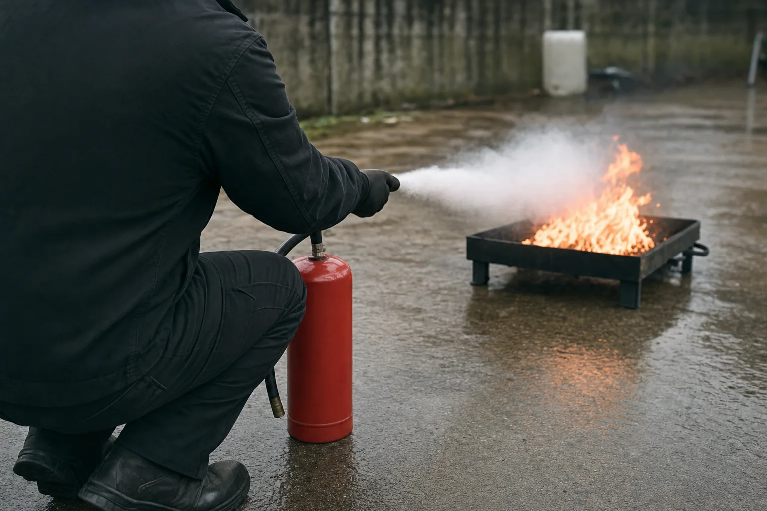 Practical fire extinguisher demonstration