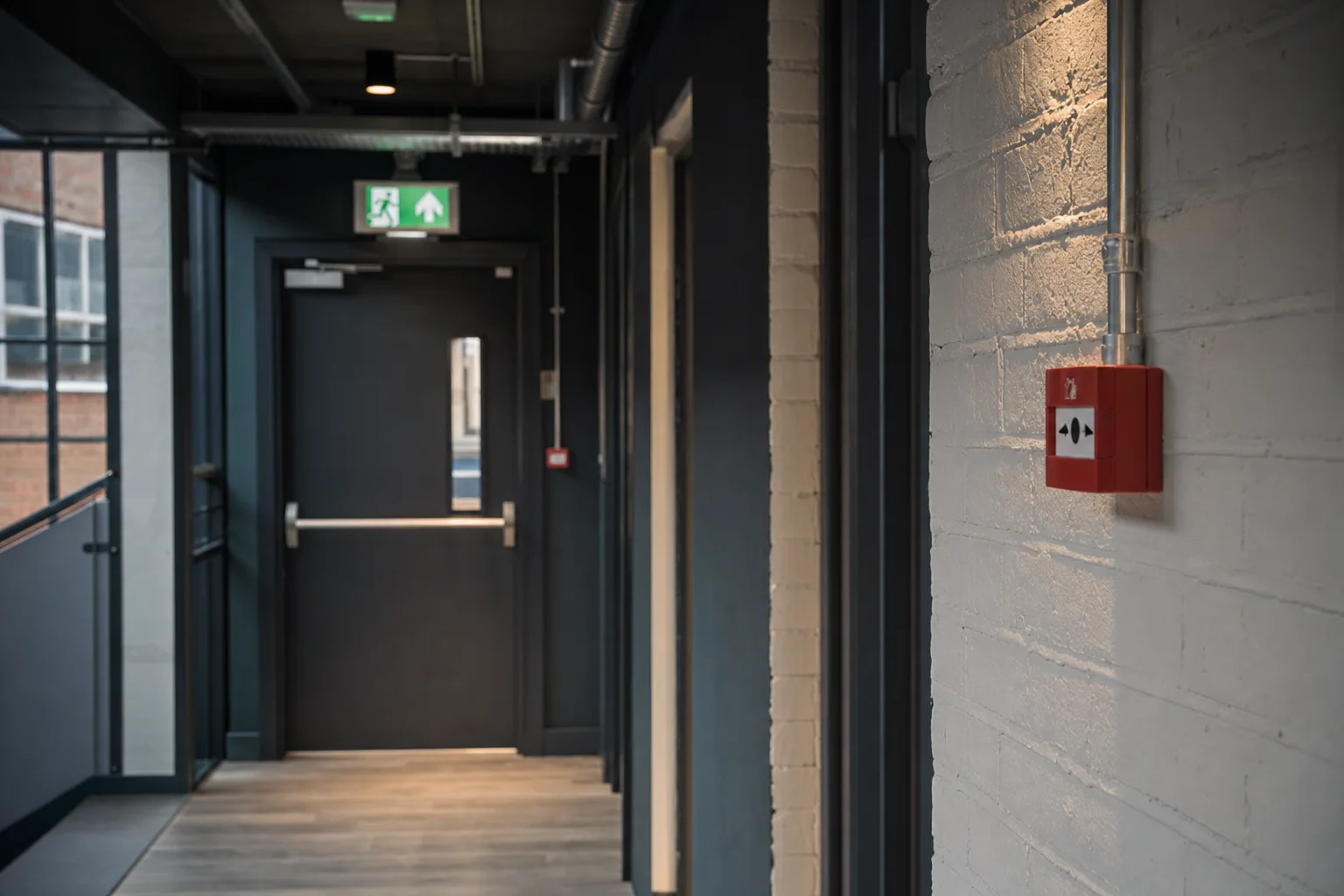 Workplace premises with fire safety features